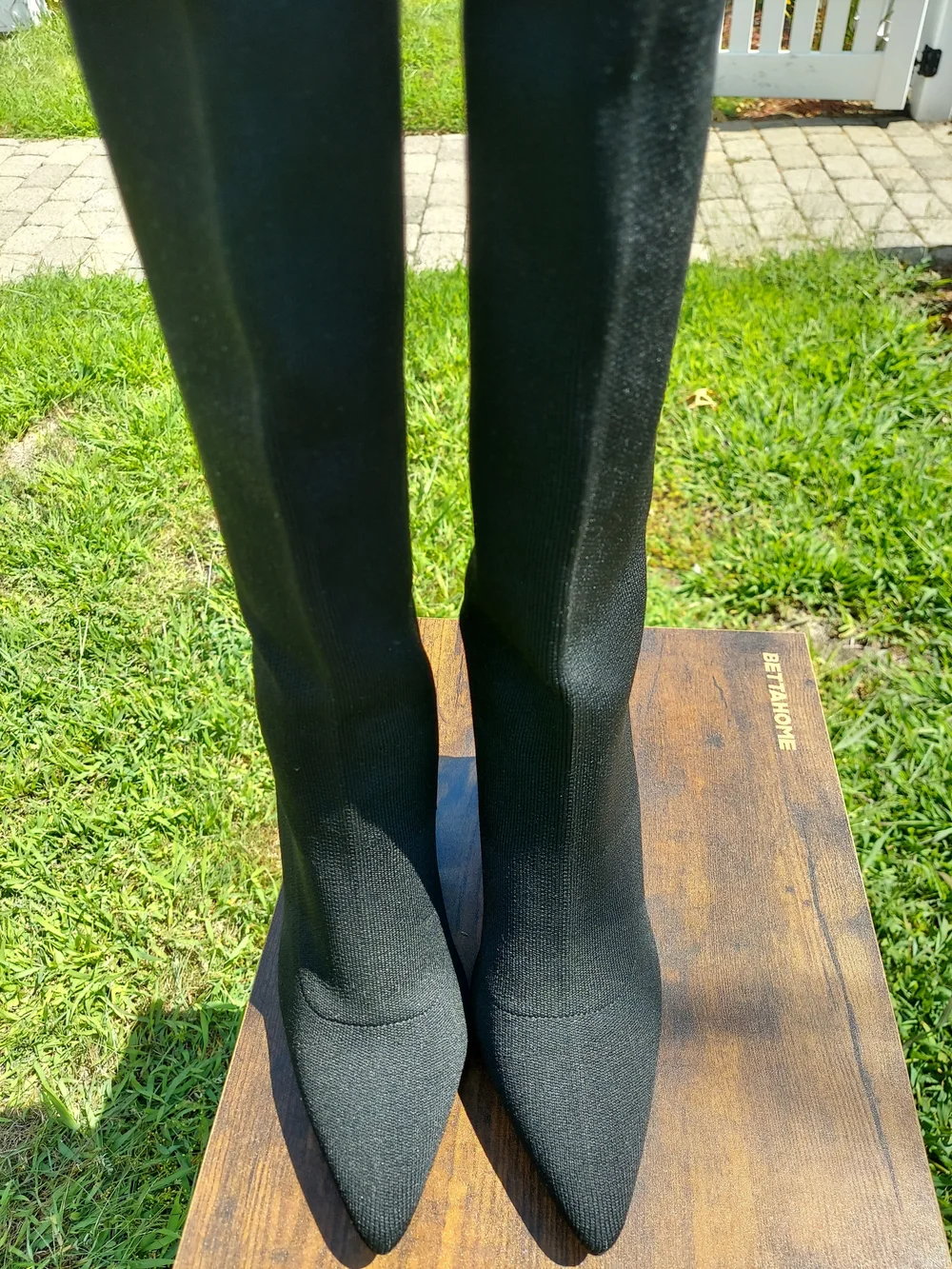 Cape Robin Over-the-Knee Knit Stretch Black Block Heel Boots Women's Size 9 NWOT